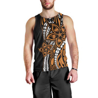 Polynesian Plumeria Floral Tattoo Pattern Men Tank Top Gold Style LT9 - Polynesian Pride