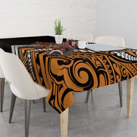 Polynesian Plumeria Floral Tattoo Pattern Tablecloth Gold Style LT9 - Polynesian Pride