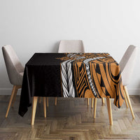 Polynesian Plumeria Floral Tattoo Pattern Tablecloth Gold Style LT9 - Polynesian Pride