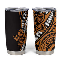 Polynesian Plumeria Floral Tattoo Pattern Tumbler Cup Gold Style LT9 Gold - Polynesian Pride