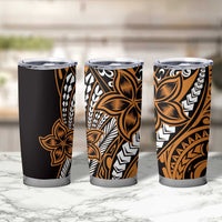 Polynesian Plumeria Floral Tattoo Pattern Tumbler Cup Gold Style LT9 - Polynesian Pride