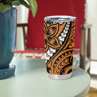 Polynesian Plumeria Floral Tattoo Pattern Tumbler Cup Gold Style LT9 - Polynesian Pride