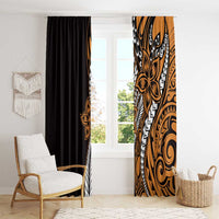 Polynesian Plumeria Floral Tattoo Pattern Window Curtain Gold Style LT9 - Polynesian Pride