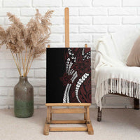 Polynesian Plumeria Floral Tattoo Pattern Canvas Wall Art Oxblood Style LT9 - Polynesian Pride