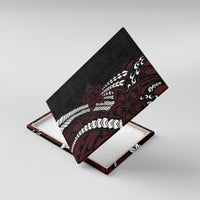 Polynesian Plumeria Floral Tattoo Pattern Canvas Wall Art Oxblood Style LT9 With Frame Oxblood - Polynesian Pride