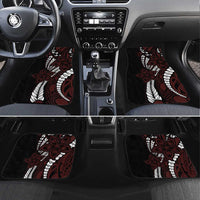 Polynesian Plumeria Floral Tattoo Pattern Car Mats Oxblood Style LT9 Set 4pcs Oxblood - Polynesian Pride