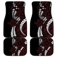 Polynesian Plumeria Floral Tattoo Pattern Car Mats Oxblood Style LT9 - Polynesian Pride