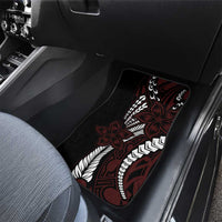 Polynesian Plumeria Floral Tattoo Pattern Car Mats Oxblood Style LT9 - Polynesian Pride