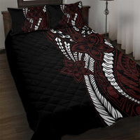 Polynesian Plumeria Floral Tattoo Pattern Quilt Bed Set Oxblood Style LT9 Oxblood - Polynesian Pride