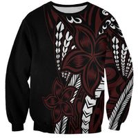Polynesian Plumeria Floral Tattoo Pattern Sweatshirt Oxblood Style LT9 Unisex Oxblood - Polynesian Pride