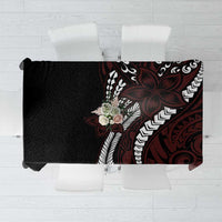 Polynesian Plumeria Floral Tattoo Pattern Tablecloth Oxblood Style LT9 Oxblood - Polynesian Pride