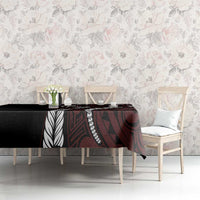 Polynesian Plumeria Floral Tattoo Pattern Tablecloth Oxblood Style LT9 - Polynesian Pride