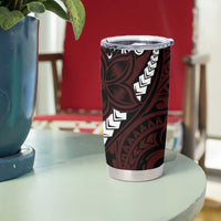 Polynesian Plumeria Floral Tattoo Pattern Tumbler Cup Oxblood Style LT9 - Polynesian Pride
