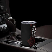 Polynesian Plumeria Floral Tattoo Pattern Tumbler Cup Oxblood Style LT9 - Polynesian Pride