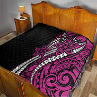 Polynesian Plumeria Floral Tattoo Pattern Quilt Pink Style