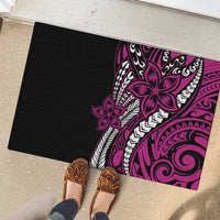 Polynesian Plumeria Floral Tattoo Pattern Rubber Doormat Pink Style LT9 - Polynesian Pride