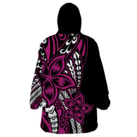 Polynesian Plumeria Floral Tattoo Pattern Wearable Blanket Hoodie Pink Style LT9 - Polynesian Pride