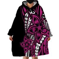 Polynesian Plumeria Floral Tattoo Pattern Wearable Blanket Hoodie Pink Style LT9 - Polynesian Pride