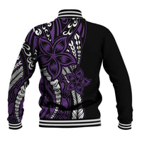 Polynesian Plumeria Floral Tattoo Pattern Baseball Jacket Purple Style LT9 - Polynesian Pride
