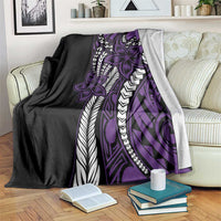 Polynesian Plumeria Floral Tattoo Pattern Blanket Purple Style LT9 Purple - Polynesian Pride