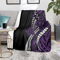 Polynesian Plumeria Floral Tattoo Pattern Blanket Purple Style LT9 - Polynesian Pride