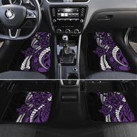 Polynesian Plumeria Floral Tattoo Pattern Car Mats Purple Style LT9 Set 4pcs Purple - Polynesian Pride