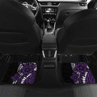Polynesian Plumeria Floral Tattoo Pattern Car Mats Purple Style LT9 Set 2pcs - Back Purple - Polynesian Pride