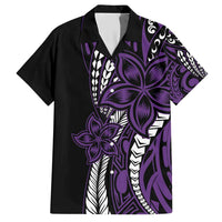 Polynesian Plumeria Floral Tattoo Pattern Hawaiian Shirt Purple Style LT9 Purple - Polynesian Pride