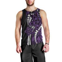 Polynesian Plumeria Floral Tattoo Pattern Men Tank Top Purple Style LT9 - Polynesian Pride