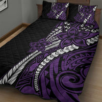 Polynesian Plumeria Floral Tattoo Pattern Quilt Bed Set Purple Style LT9 - Polynesian Pride