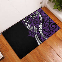 Polynesian Plumeria Floral Tattoo Pattern Rubber Doormat Purple Style LT9 - Polynesian Pride