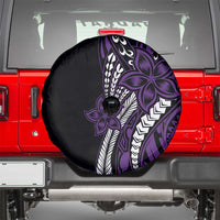 Polynesian Plumeria Floral Tattoo Pattern Spare Tire Cover Purple Style LT9 - Polynesian Pride
