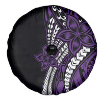 Polynesian Plumeria Floral Tattoo Pattern Spare Tire Cover Purple Style LT9 - Polynesian Pride