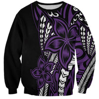 Polynesian Plumeria Floral Tattoo Pattern Sweatshirt Purple Style LT9 Unisex Purple - Polynesian Pride