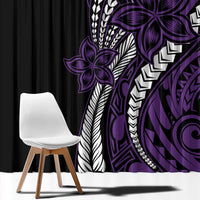 Polynesian Plumeria Floral Tattoo Pattern Window Curtain Purple Style LT9 - Polynesian Pride
