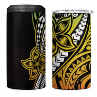 Polynesian Plumeria Floral Tattoo Pattern 4 in 1 Can Cooler Tumbler Reggae Style LT9 One Size: 16 oz Reggae - Polynesian Pride