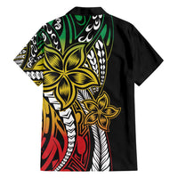 Polynesian Plumeria Floral Tattoo Pattern Family Matching Summer Maxi Dress and Hawaiian Shirt Reggae Style LT9 - Polynesian Pride