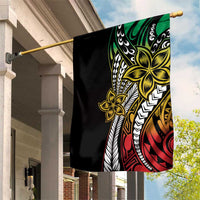 Polynesian Plumeria Floral Tattoo Pattern Garden Flag Reggae Style LT9 House Flag Reggae - Polynesian Pride