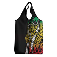 Polynesian Plumeria Floral Tattoo Pattern Grocery Bag Reggae Style LT9 - Polynesian Pride