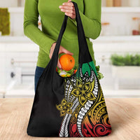 Polynesian Plumeria Floral Tattoo Pattern Grocery Bag Reggae Style LT9 - Polynesian Pride