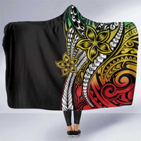 Polynesian Plumeria Floral Tattoo Pattern Hooded Blanket Reggae Style LT9 One Size Reggae - Polynesian Pride