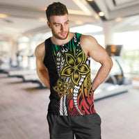 Polynesian Plumeria Floral Tattoo Pattern Men Tank Top Reggae Style LT9 Reggae - Polynesian Pride