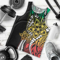 Polynesian Plumeria Floral Tattoo Pattern Men Tank Top Reggae Style LT9 - Polynesian Pride