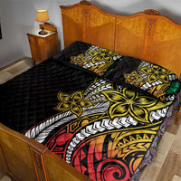 Polynesian Plumeria Floral Tattoo Pattern Quilt Bed Set Reggae Style LT9 - Polynesian Pride