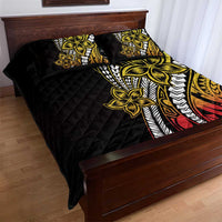 Polynesian Plumeria Floral Tattoo Pattern Quilt Bed Set Reggae Style LT9 - Polynesian Pride