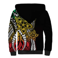 Polynesian Plumeria Floral Tattoo Pattern Sherpa Hoodie Reggae Style LT9 - Polynesian Pride