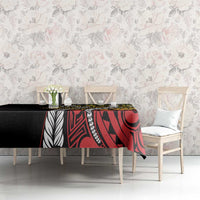 Polynesian Plumeria Floral Tattoo Pattern Tablecloth Reggae Style LT9 - Polynesian Pride