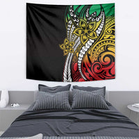 Polynesian Plumeria Floral Tattoo Pattern Tapestry Reggae Style