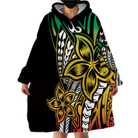 Polynesian Plumeria Floral Tattoo Pattern Wearable Blanket Hoodie Reggae Style LT9 - Polynesian Pride