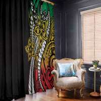Polynesian Plumeria Floral Tattoo Pattern Window Curtain Reggae Style LT9 - Polynesian Pride